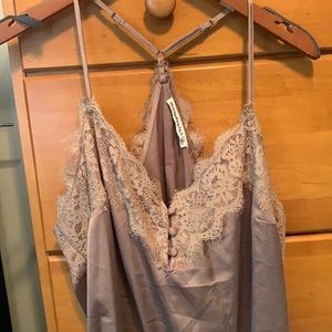 Lace taupe bodysuit from Abercrombie and Fitch